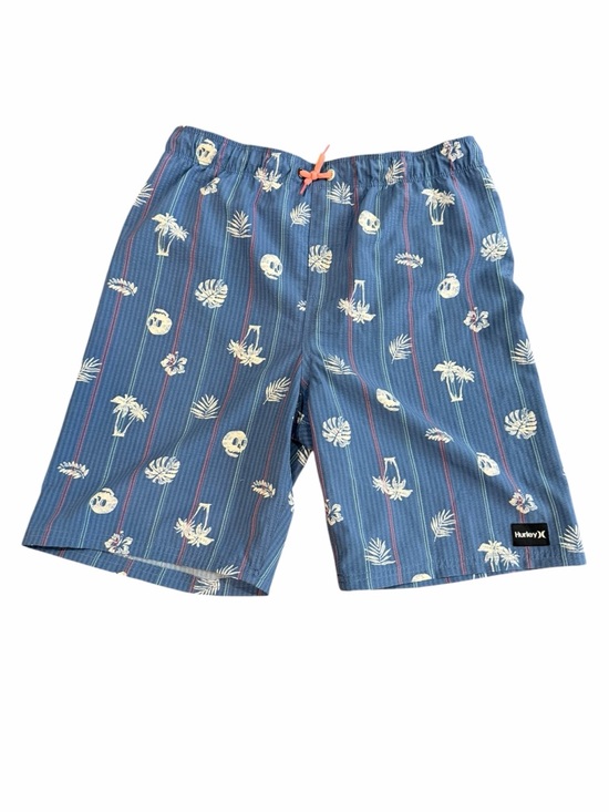 Hurley Other - Hurley Boys XL Swim Trunks Blue Tropical Skull Print Board Shorts‎ Mesh Lined